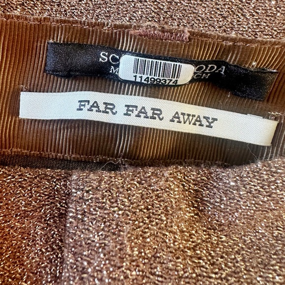 Scotch & Soda Maison Tapered Lurex Pants in Gold. Size Small. - Picture 9 of 11